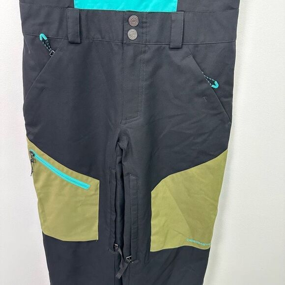 Obermeyer Teen Size Large Connor Insulated Ski Bib in Off Tropic Teal Green Blac - Picture 14 of 16
